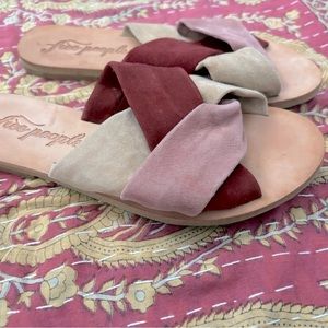 Free People tri color slides size 36/ 6